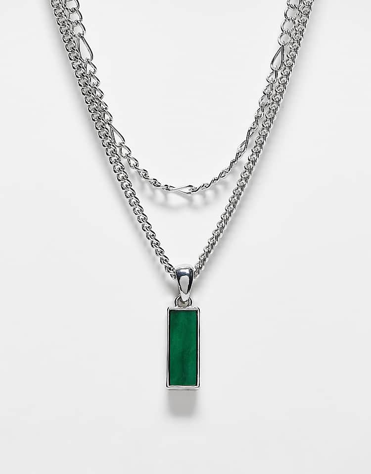 https://images.asos-media.com/products/reclaimed-vintage-unisex-2-row-necklace-with-green-stone-pendant-in-silver/208098813-1-silver?$n_750w$&wid=750&fit=constrain